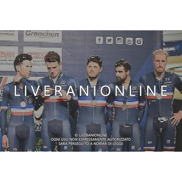 09-02-2023 European Championships Elite Track; Giornata 02; 2023, France; Denis, Thomas; Ermenault, Corentin; Lafargue, Quentin; Thomas, Benjamin; Garel, Adrien; Grenchen; ©SIROTTI / AGENZIA ALDO LIVERANI SAS