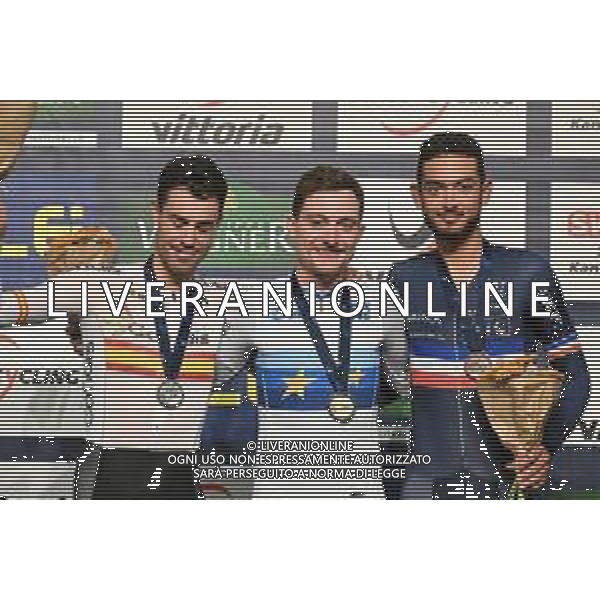 09-02-2023 European Championships Elite Track; Giornata 02; 2023, Italia; 2023, Spain; 2023, France; Consonni, Simone; Torres Barcelo, Albert; Grondin, Donavan; Grenchen; ©SIROTTI / AGENZIA ALDO LIVERANI SAS