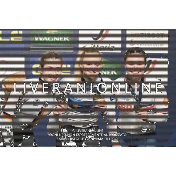 10-02-2023 European Championships Elite Women Track; Giornata 03; 2023, Germany; 2023, Great Britian; Friedrich, Lea Sophie; Grabosch, Pauline Sofie; Capewell, Sophie; Grenchen; ©SIROTTI / AGENZIA ALDO LIVERANI SAS