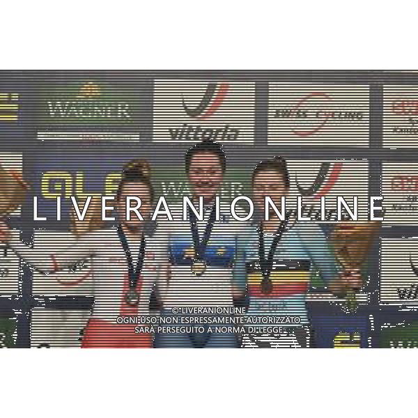 10-02-2023 European Championships Elite Women Track; Giornata 03; 2023, Great Britain; 2023, Polonia; 2023, Belgium; Archibald, Katie; Pikulik, Daria; Kopecky, Lotte; Grenchen; ©SIROTTI / AGENZIA ALDO LIVERANI SAS