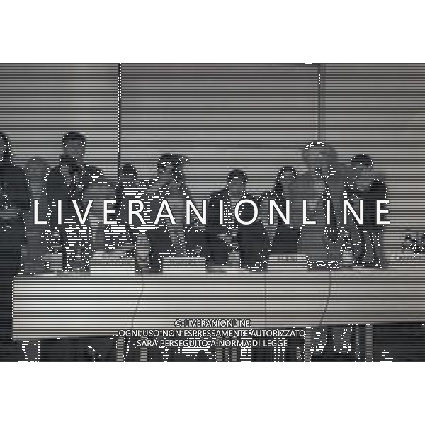 RETROSPETTIVA CANDIDO CANNAVO\' GIORNALISTA SCRITTORE E DIRETTORE DELLA GAZZETTA DELLO SPORT NELLA FOTO CANDIDO CANNAVO\' NELL\'ANNO 1995 ALL\'UNIVERSITA\' BOCCONI DIMILANO AG ALDO LIVERANI SAS 