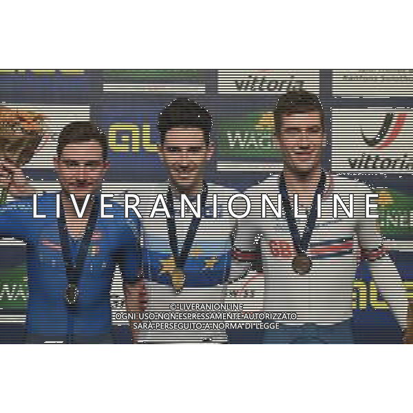 11-02-2023 European Championships Elite Track; Giornata 04; 2023, Cofidis; 2023, Great Britain; Thomas, Benjamin; Consonni, Simone; Perrett, William; Grenchen; ©SIROTTI / AGENZIA ALDO LIVERANI SAS