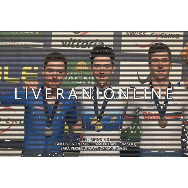 11-02-2023 European Championships Elite Track; Giornata 04; 2023, Cofidis; 2023, Great Britain; Thomas, Benjamin; Consonni, Simone; Perrett, William; Grenchen; ©SIROTTI / AGENZIA ALDO LIVERANI SAS