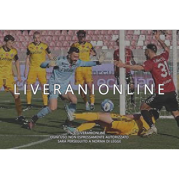 11.02.2023 REGGIO CALABRIA STADIO ORESTE GRANILLO. CAMPIONATO NAZIONALE SERIE B REGGINA VS PISA IN FOTO BERUATTO PISA PORTA PALLA FUORI, CANOTTO REGGINA CHIEDE CALCIO D\'ANGOLO ©Pasquale Garreffa / AGENZIA ALDO LIVERANI SAS