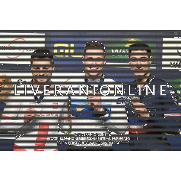 11-02-2023 European Championships Elite Track; Giornata 04; 2023, Olanda; 2023, Polonia; 2023, France; Lavreysen, Harrie; Rudyk, Mateusz; Helal, Rayan; Grenchen; ©SIROTTI / AGENZIA ALDO LIVERANI SAS