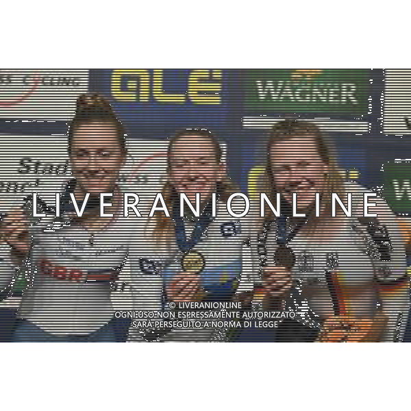 11-02-2023 European Championships Elite Women Track; Giornata 04; 2023, Germany; 2023, Great Britain; Brausse, Franziska; Knight, Josie; Kroger, Mieke; Grenchen; ©SIROTTI / AGENZIA ALDO LIVERANI SAS