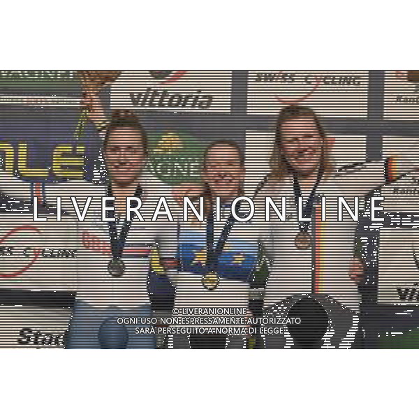 11-02-2023 European Championships Elite Women Track; Giornata 04; 2023, Germany; 2023, Great Britain; Brausse, Franziska; Knight, Josie; Kroger, Mieke; Grenchen; ©SIROTTI / AGENZIA ALDO LIVERANI SAS