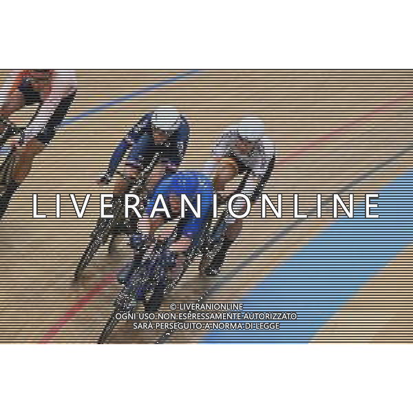 11-02-2023 European Championships Elite Track; Giornata 04; 2023, Cofidis; 2023, Spain; Consonni, Simone; Thomas, Benjamin; Mora Vedri, Sebastian; Grenchen; ©SIROTTI / AGENZIA ALDO LIVERANI SAS