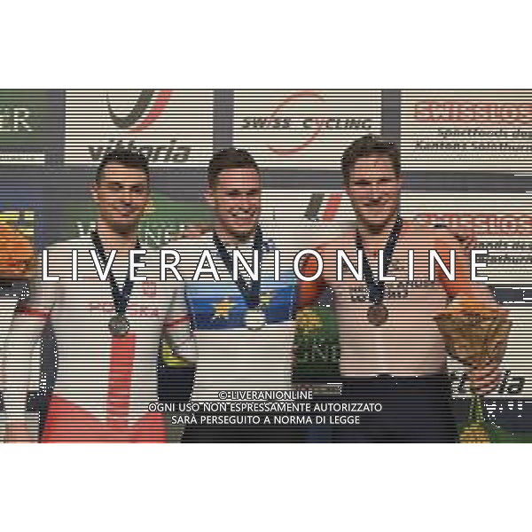 12-02-2023 European Championships Elite Track; Giornata 05; 2023, Olanda; 2023, Polonia; Lavreysen, Harrie; Rajkowski, Patryk; Hoogland, Jeffrey; Grenchen; ©SIROTTI / AGENZIA ALDO LIVERANI SAS