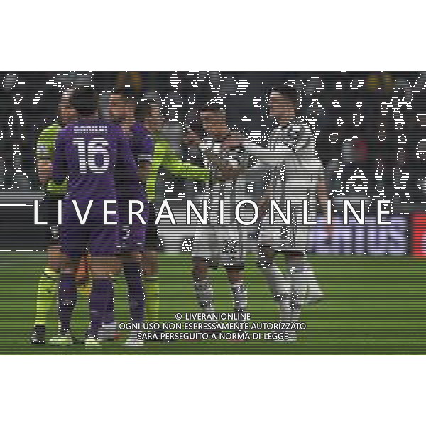 Torino 12.02.2023 Allianz Stadium ©Manuela Viganti/Agenzia Aldo Liverani Juventus vs Fiorentina Campionato Calcio Serie A TIM 2022/2023 22a giornata Nella foto: angel di maria e dusan vlahovic proteste ©Viganti / AGENZIA ALDO LIVERANI SAS