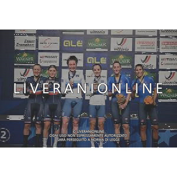 12-02-2023 European Championships Elite Women Track; Giornata 05; 2023, Great Britain; 2023, France; 2023, Italia; Archibald, Katie; Barker, Elinor; Berteau, Victoire; Copponi, Clara; Balsamo, Elisa; Guazzini, Vittoria; Grenchen; ©SIROTTI / AGENZIA ALDO LIVERANI SAS