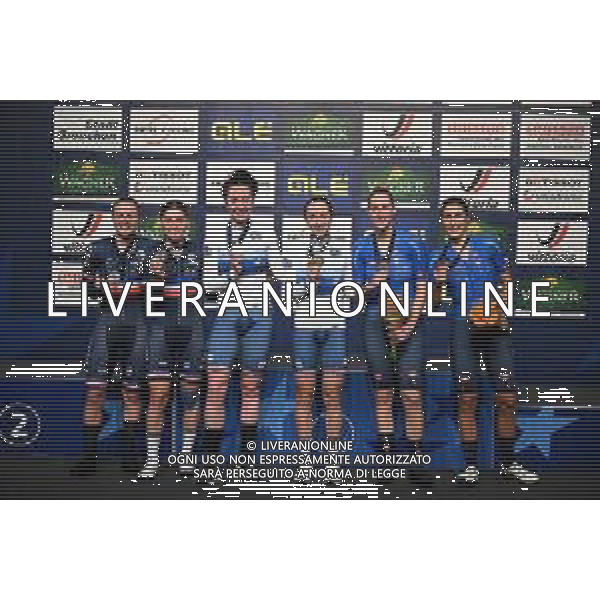 12-02-2023 European Championships Elite Women Track; Giornata 05; 2023, Great Britain; 2023, France; 2023, Italia; Archibald, Katie; Barker, Elinor; Berteau, Victoire; Copponi, Clara; Balsamo, Elisa; Guazzini, Vittoria; Grenchen; ©SIROTTI / AGENZIA ALDO LIVERANI SAS