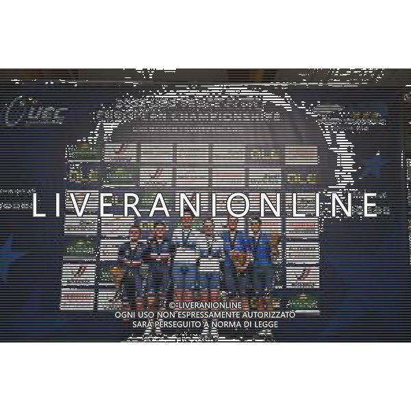 12-02-2023 European Championships Elite Women Track; Giornata 05; 2023, Great Britain; 2023, France; 2023, Italia; Archibald, Katie; Barker, Elinor; Berteau, Victoire; Copponi, Clara; Balsamo, Elisa; Guazzini, Vittoria; Grenchen; ©SIROTTI / AGENZIA ALDO LIVERANI SAS