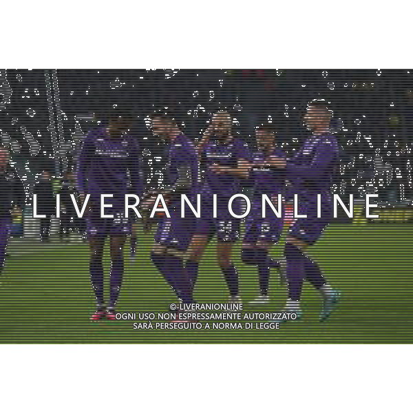 Torino 12.02.2023 Allianz Stadium ©Manuela Viganti/Agenzia Aldo Liverani Juventus vs Fiorentina Campionato Calcio Serie A TIM 2022/2023 22a giornata Nella foto: esultanza della fiorentina dopo il gol di gaetano castrovilli prima dell\'annullamento del gol per fuorigioco ©Viganti / AGENZIA ALDO LIVERANI SAS
