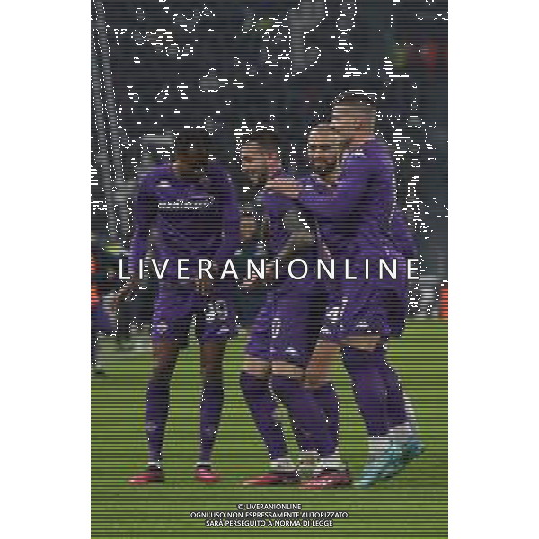 Torino 12.02.2023 Allianz Stadium ©Manuela Viganti/Agenzia Aldo Liverani Juventus vs Fiorentina Campionato Calcio Serie A TIM 2022/2023 22a giornata Nella foto: esultanza della fiorentina dopo il gol di gaetano castrovilli prima dell\'annullamento del gol per fuorigioco ©Viganti / AGENZIA ALDO LIVERANI SAS