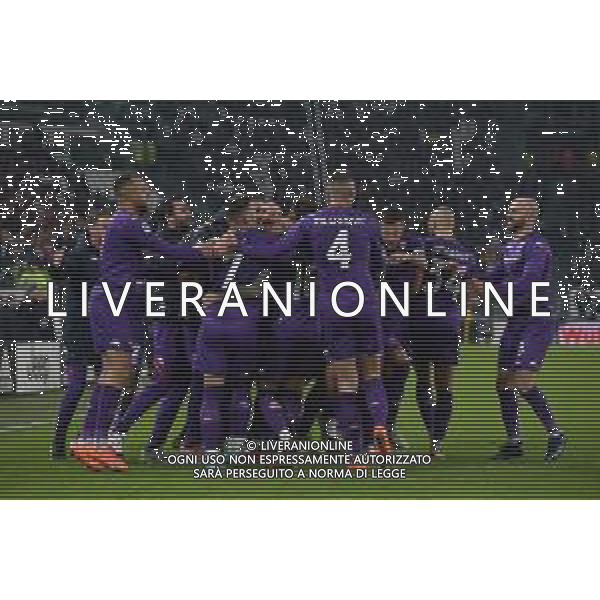 Torino 12.02.2023 Allianz Stadium ©Manuela Viganti/Agenzia Aldo Liverani Juventus vs Fiorentina Campionato Calcio Serie A TIM 2022/2023 22a giornata Nella foto: esultanza della fiorentina dopo il gol di gaetano castrovilli prima dell\'annullamento del gol per fuorigioco ©Viganti / AGENZIA ALDO LIVERANI SAS