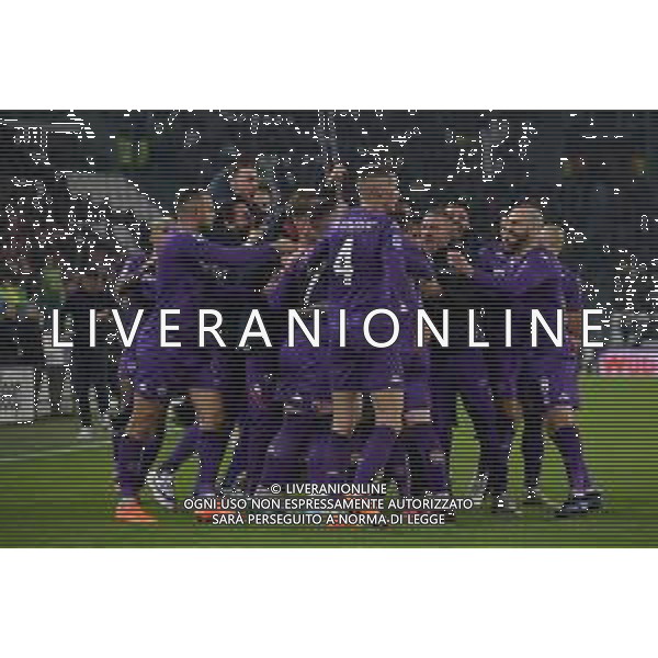 Torino 12.02.2023 Allianz Stadium ©Manuela Viganti/Agenzia Aldo Liverani Juventus vs Fiorentina Campionato Calcio Serie A TIM 2022/2023 22a giornata Nella foto: esultanza della fiorentina dopo il gol di gaetano castrovilli prima dell\'annullamento del gol per fuorigioco ©Viganti / AGENZIA ALDO LIVERANI SAS