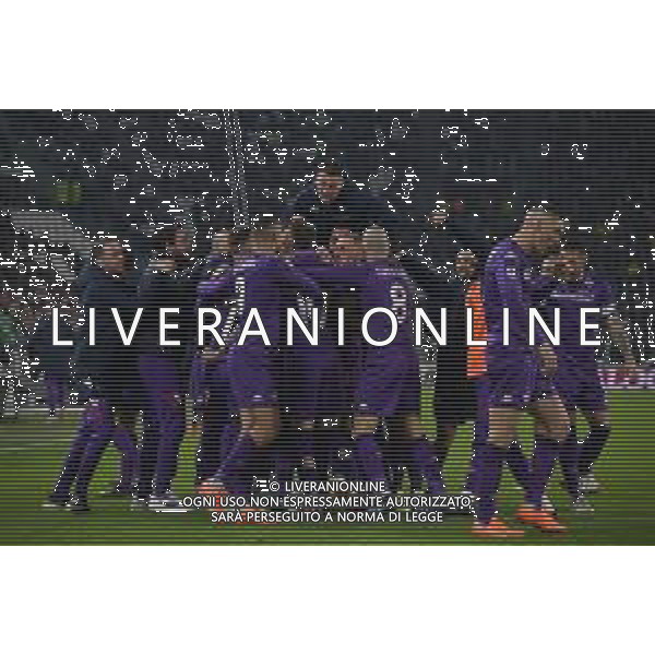 Torino 12.02.2023 Allianz Stadium ©Manuela Viganti/Agenzia Aldo Liverani Juventus vs Fiorentina Campionato Calcio Serie A TIM 2022/2023 22a giornata Nella foto: esultanza della fiorentina dopo il gol di gaetano castrovilli prima dell\'annullamento del gol per fuorigioco ©Viganti / AGENZIA ALDO LIVERANI SAS