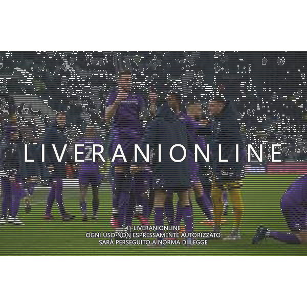 Torino 12.02.2023 Allianz Stadium ©Manuela Viganti/Agenzia Aldo Liverani Juventus vs Fiorentina Campionato Calcio Serie A TIM 2022/2023 22a giornata Nella foto: esultanza della fiorentina dopo il gol di gaetano castrovilli prima dell\'annullamento del gol per fuorigioco ©Viganti / AGENZIA ALDO LIVERANI SAS