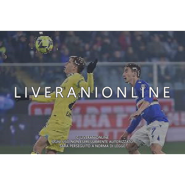 Nicolo\' Barella (Inter) e Filip Djuricic (Sampdoria) Sampdoria vs Inter Genova 13-02-2023 Stadio Luigi Ferraris - Marassi Campionato Serie A TIM - 22a giornata foto Roberto Garavaglia/ag. Aldo Liverani sas / AGENZIA ALDO LIVERANI SAS