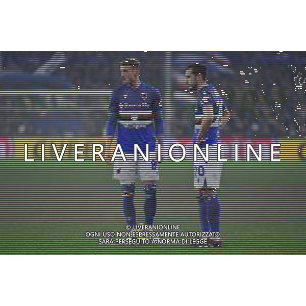 Mickael Cuisance (Sampdoria) SX e Harry Winks (Sampdoria) DX Sampdoria vs Inter Genova 13-02-2023 Stadio Luigi Ferraris - Marassi Campionato Serie A TIM - 22a giornata foto Roberto Garavaglia/ag. Aldo Liverani sas / AGENZIA ALDO LIVERANI SAS