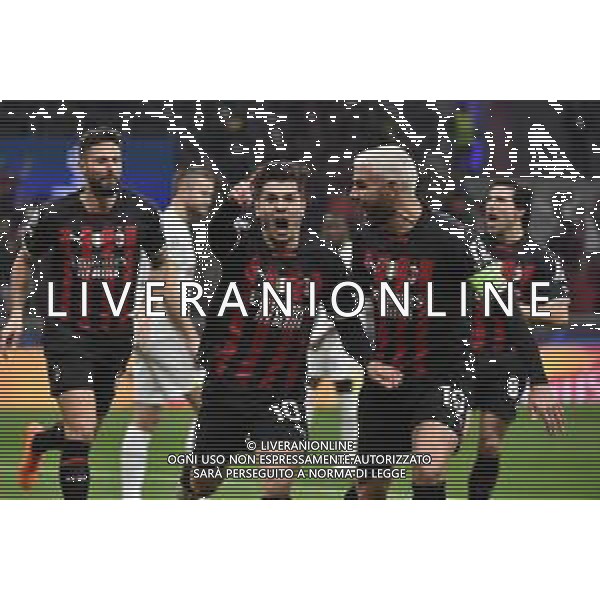 Brahim Diaz (Milan) esulta dopo il gol dell\'1 a 0 Milan vs Tottenham Hotspur Milano 14-02-2023 Stadio Giuseppe Meazza - San Siro UEFA Champions League ottavi di finale - gara di andata foto Roberto Garavaglia/ag. Aldo Liverani sas/AGENZIA ALDO LIVERANI SAS