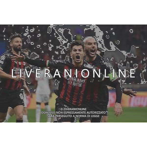 Brahim Diaz (Milan) esulta dopo il gol dell\'1 a 0 Milan vs Tottenham Hotspur Milano 14-02-2023 Stadio Giuseppe Meazza - San Siro UEFA Champions League ottavi di finale - gara di andata foto Roberto Garavaglia/ag. Aldo Liverani sas/AGENZIA ALDO LIVERANI SAS