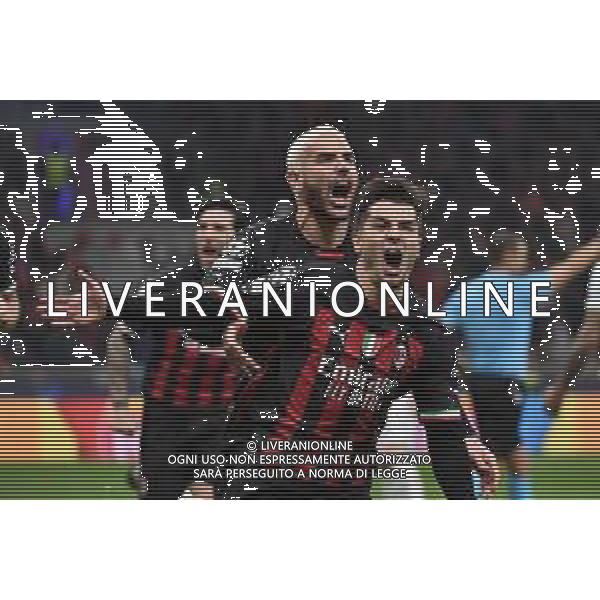 Brahim Diaz (Milan) esulta dopo il gol dell\'1 a 0 Milan vs Tottenham Hotspur Milano 14-02-2023 Stadio Giuseppe Meazza - San Siro UEFA Champions League ottavi di finale - gara di andata foto Roberto Garavaglia/ag. Aldo Liverani sas/AGENZIA ALDO LIVERANI SAS