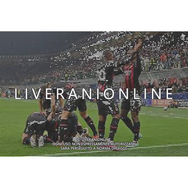 esultanza Milan dopo il gol dell\'1 a 0 Brahim Diaz Milan vs Tottenham Hotspur Milano 14-02-2023 Stadio Giuseppe Meazza - San Siro UEFA Champions League ottavi di finale - gara di andata foto Roberto Garavaglia/ag. Aldo Liverani sas/AGENZIA ALDO LIVERANI SAS