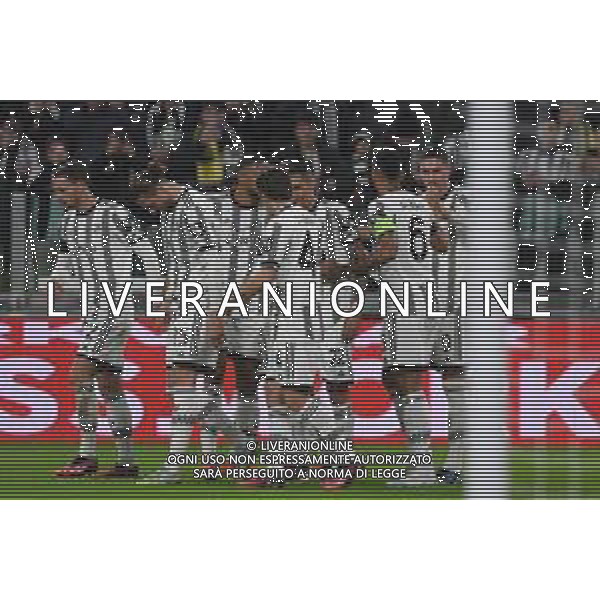 Torino 16.02.2023 Stadio Allianz Stadium ©Manuela Viganti/Agenzia Aldo Liverani Juventus vs Nantes Europa League 2022/2023 Spareggio Andata Nella foto: esultanza juventus dopo il gol di dusan vlahovic ©Viganti / AGENZIA ALDO LIVERANI SAS