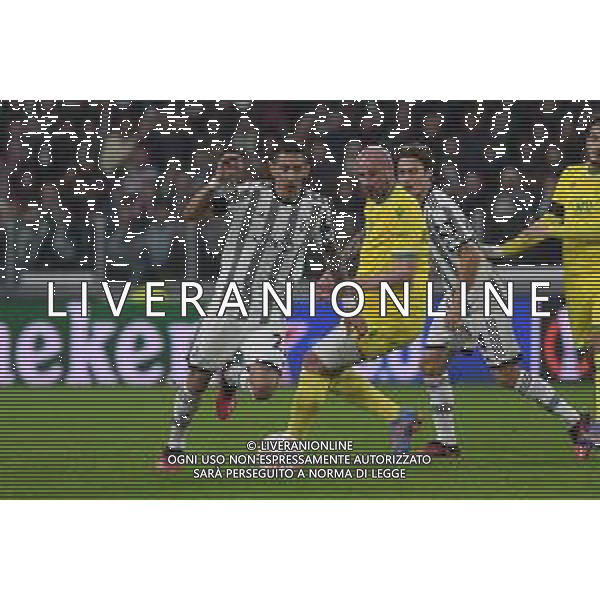 Torino 16.02.2023 Stadio Allianz Stadium ©Manuela Viganti/Agenzia Aldo Liverani Juventus vs Nantes Europa League 2022/2023 Spareggio Andata Nella foto: angel di maria e nicolas pallois ©Viganti / AGENZIA ALDO LIVERANI SAS