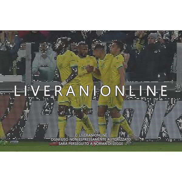 Torino 16.02.2023 Stadio Allianz Stadium ©Manuela Viganti/Agenzia Aldo Liverani Juventus vs Nantes Europa League 2022/2023 Spareggio Andata Nella foto: esultanza nantes dopo il gol di ludovic blas ©Viganti / AGENZIA ALDO LIVERANI SAS