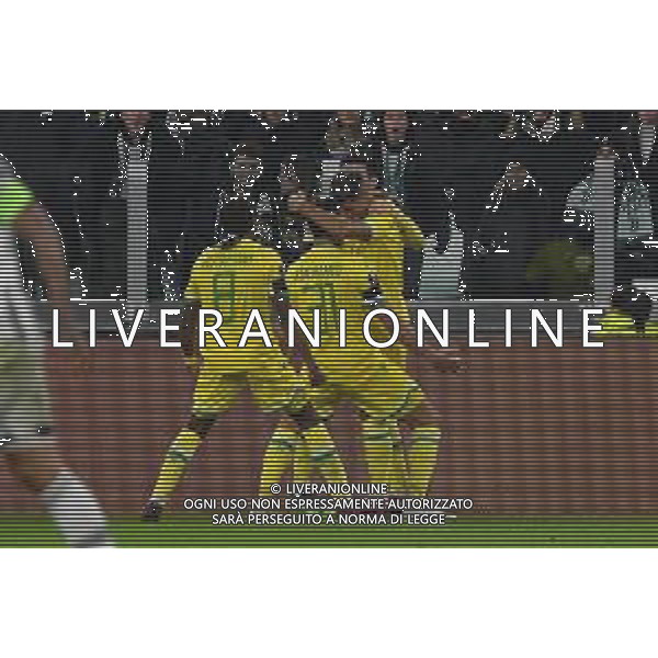 Torino 16.02.2023 Stadio Allianz Stadium ©Manuela Viganti/Agenzia Aldo Liverani Juventus vs Nantes Europa League 2022/2023 Spareggio Andata Nella foto: esultanza nantes dopo il gol di ludovic blas ©Viganti / AGENZIA ALDO LIVERANI SAS