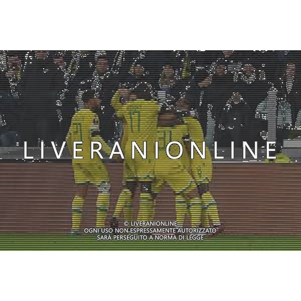 Torino 16.02.2023 Stadio Allianz Stadium ©Manuela Viganti/Agenzia Aldo Liverani Juventus vs Nantes Europa League 2022/2023 Spareggio Andata Nella foto: esultanza nantes dopo il gol di ludovic blas ©Viganti / AGENZIA ALDO LIVERANI SAS