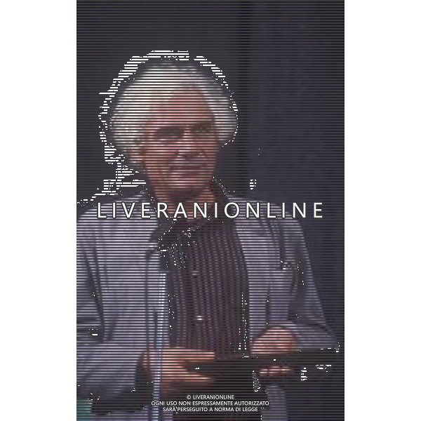 RETROSPETTIVA GIAN MARIA VOLONTE\' ATTORE NELLA FOTO GIAN MARIA VOLONTE\' NELL\'ANNO 1984 A RIMINI  AG ALDO LIVERANI SAS  