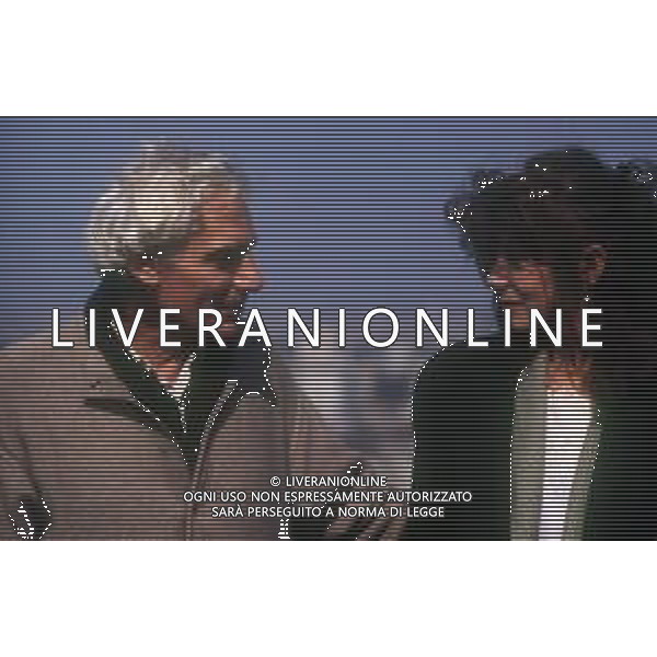 RETROSPETTIVA GIAN MARIA VOLONTE\' ATTORE NELLA FOTO GIAN MARIA VOLONTE \' A MILANO NELL\'ANNO 1990 TERRAZZA MARTINI CON ANGELICA IPPOLITO AG ALDO LIVERANI SAS 