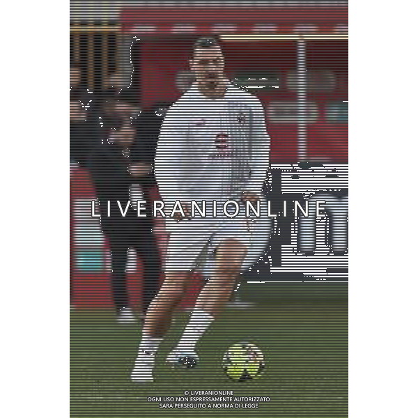 Zlatan Ibrahimovic (Milan) durante il riscaldamento nel prepartita Monza vs Milan Monza 18-02-2023 U-Power Stadium Campionato Serie A TIM - 23a giornata foto Roberto Garavaglia/ag. Aldo Liverani sas / AGENZIA ALDO LIVERANI SAS