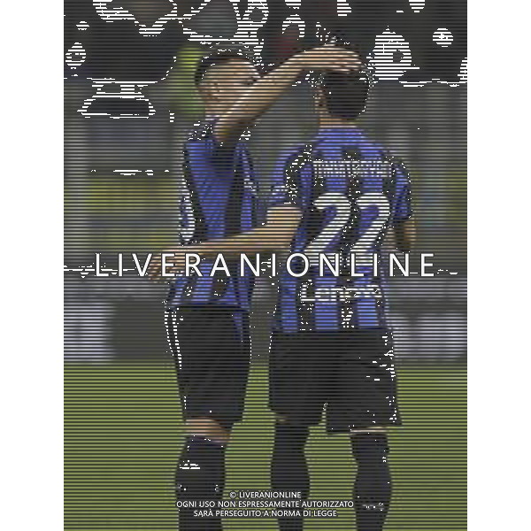 ESULTANZA DOPO IL GOL HENRIKH MKHITARYAN CON LAUTARO MARTINEZ - INTER vs UDINESE Campionato Calcio Serie A TIM 18-02-2023 ©PAOLO GIAMPIETRI / AGENZIA ALDO LIVERANI SAS