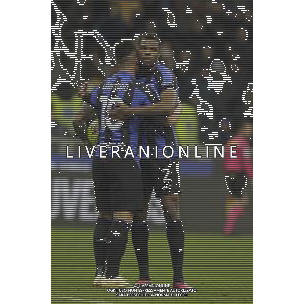 ESULTANZA DOPOGOL LAUTARO MARTINEZ CON DENZEL DUMFRIES - INTER vs UDINESE Campionato Calcio Serie A TIM 18-02-2023 ©PAOLO GIAMPIETRI / AGENZIA ALDO LIVERANI SAS