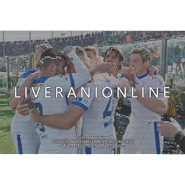 TVRG esultanza Lecce dopo il gol del 2 a 0 Alexis Blin Atalanta vs Lecce Bergamo 19-02-2023 Gewiss Stadium - Stadio Atleti Azzurri d\'Italia Campionato Serie A TIM - 23a giornata foto Roberto Garavaglia/ag. Aldo Liverani sas/ AGENZIA ALDO LIVERANI SAS