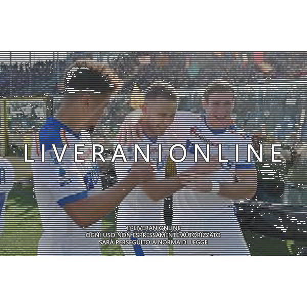 TVRG esultanza Lecce dopo il gol del 2 a 0 Alexis Blin Atalanta vs Lecce Bergamo 19-02-2023 Gewiss Stadium - Stadio Atleti Azzurri d\'Italia Campionato Serie A TIM - 23a giornata foto Roberto Garavaglia/ag. Aldo Liverani sas/ AGENZIA ALDO LIVERANI SAS