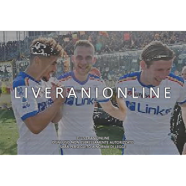 TVRG esultanza Lecce dopo il gol del 2 a 0 Alexis Blin Atalanta vs Lecce Bergamo 19-02-2023 Gewiss Stadium - Stadio Atleti Azzurri d\'Italia Campionato Serie A TIM - 23a giornata foto Roberto Garavaglia/ag. Aldo Liverani sas/ AGENZIA ALDO LIVERANI SAS