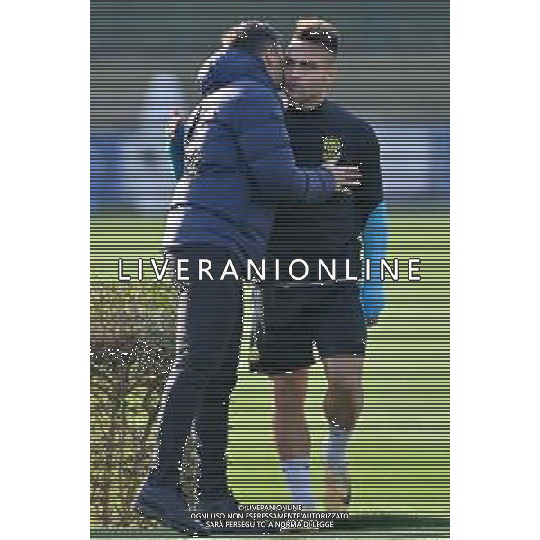 TVRG Allenamento Inter nella foto Javier Zanetti vicepresidente Inter SX e Lautaro Martinez (Inter) DX Appiano Gentile (CO) 21-02-2023 Centro sportivo Suning in memoria di Angelo Moratti - La Pinetina Allenamento Inter in preparazione della gara di andata contro il Porto valevole per gli ottavi di finale della UEFA Champions League foto Roberto Garavaglia/ag. Aldo Liverani sas/ AGENZIA ALDO LIVERANI SAS