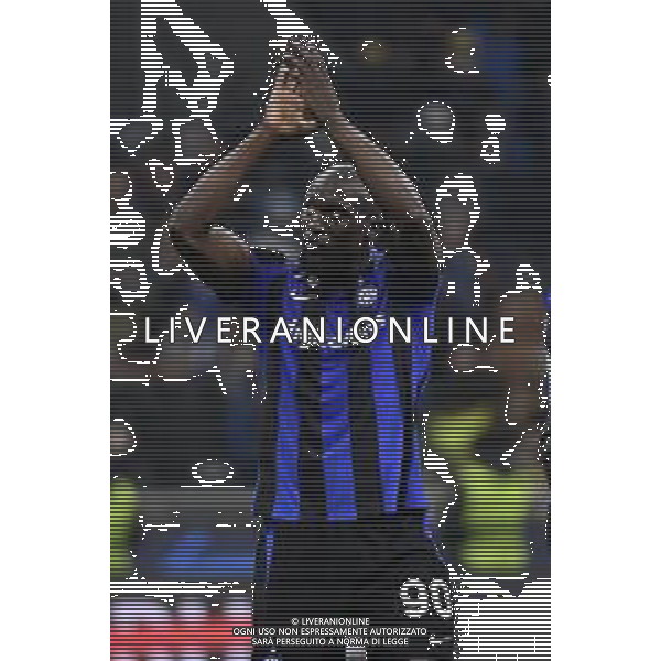 Romelu Lukaku (Inter) esultanza a fine partita Inter vs Porto Milano 22-02-2023 Stadio Giuseppe Meazza - San Siro UEFA Champions League ottavi di finale - gara di andata foto Roberto Garavaglia/ag. Aldo Liverani sas / AGENZIA ALDO LIVERANI SAS