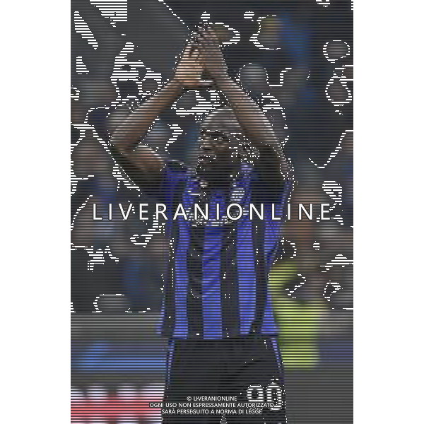 Romelu Lukaku (Inter) esultanza a fine partita Inter vs Porto Milano 22-02-2023 Stadio Giuseppe Meazza - San Siro UEFA Champions League ottavi di finale - gara di andata foto Roberto Garavaglia/ag. Aldo Liverani sas / AGENZIA ALDO LIVERANI SAS