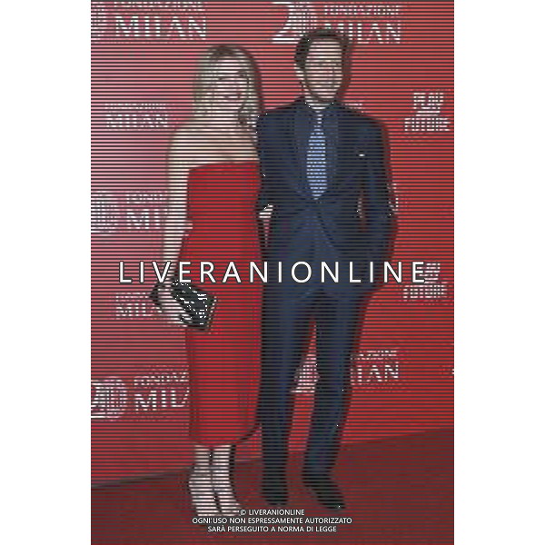 TVRG Red carpet Fondazione Milan nella foto Paola Angelini e Massimo Ambrosini Milano 23-02-2023 Red carpet in occasione della cena per il 20mo anniversario di Fondazione Milan foto Roberto Garavaglia/ag. Aldo Liverani sas