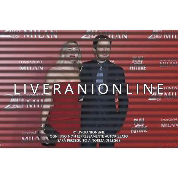 TVRG Red carpet Fondazione Milan nella foto Paola Angelini e Massimo Ambrosini Milano 23-02-2023 Red carpet in occasione della cena per il 20mo anniversario di Fondazione Milan foto Roberto Garavaglia/ag. Aldo Liverani sas