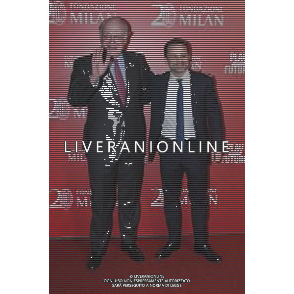 TVRG Red carpet Fondazione Milan nella foto Paolo Scaroni presidente Milan SX e Giorgio Furlani amministratore delegato Milan DX Milano 23-02-2023 Red carpet in occasione della cena per il 20mo anniversario di Fondazione Milan foto Roberto Garavaglia/ag. Aldo Liverani sas