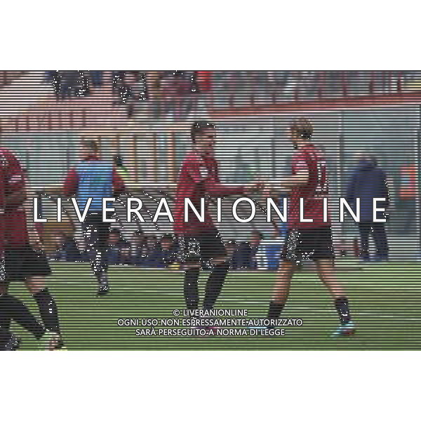 REGGINA - MODENA CAMPIONATO CALCIO SERIE B 25.02.2023 NELLA FOTO ESULTANZA DOPO IL GOL DI NICCOLO\' PIEROZZI CON GIANLUCA DI CHIARA ©PASQUALE GARREFFA / AGENZIA ALDO LIVERANI SAS