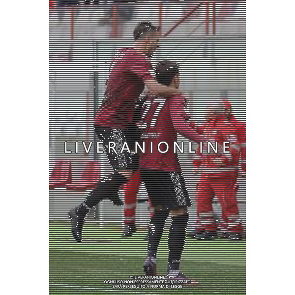 25.02.2023 REGGIO CALABRIA STADIO ORESTE GRANILLO. CAMPIONATO NAZIONALE SERIE B REGGINA VS MODENA IN FOTO ESULTANZA AL GOAL DI NICCOLO\' PIEROZZI CON LORENZO CRISETIG REGGINA ©GARREFFA PASQUALE / AGENZIA ALDO LIVERANI SAS